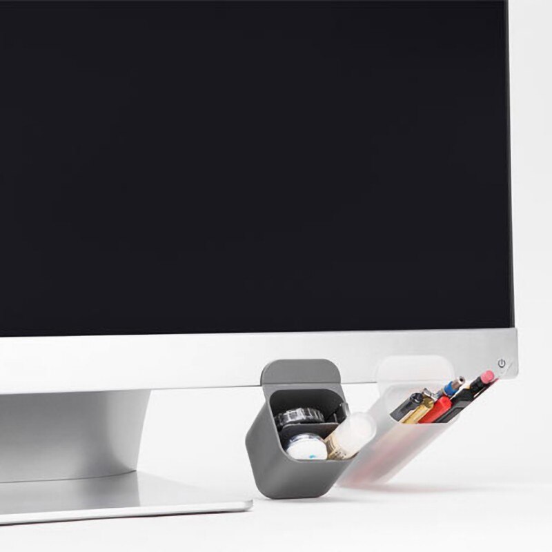 Pen Storage BoxNovel Desktop Monitor Pocket Pen Holder Multi-function Desk Stationery