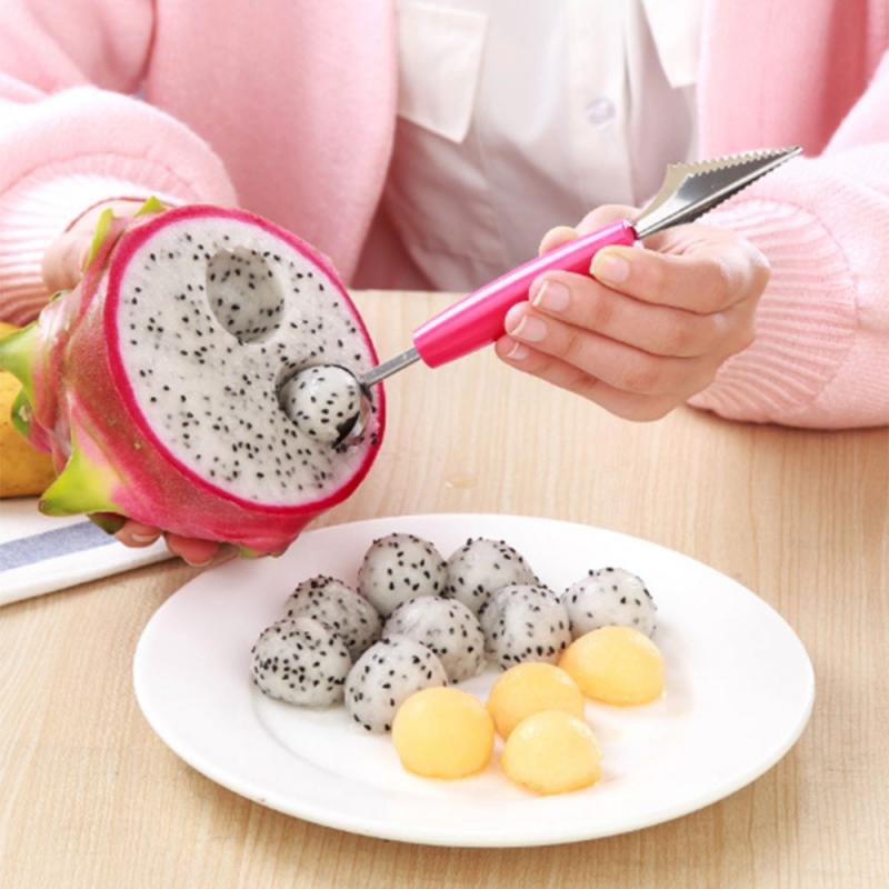 Couteau à découper les fruits multifonction, boule à glace, boule à creuser, cuillère à boule, boule à balles, cuisine bricolage plats froids, outils Gadgets