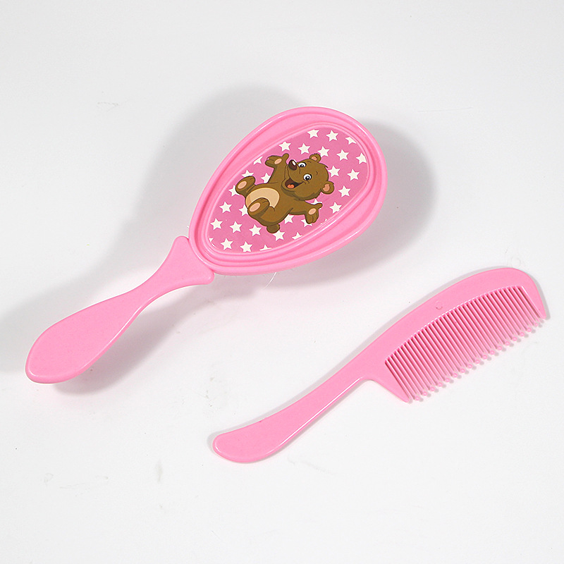 2Stck Baby Kamm bat Kamm Baby Pflege Haar Pinsel Kamm Pflege des Neugeborenen Liefert Haar Pinsel Runde Haar Kamm Kopf Massagegerät Kamm Pinsel