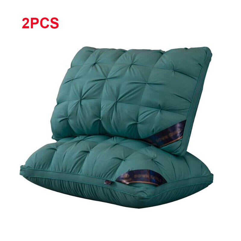 Luksus 3d stil rektangel grå rosa mørkegrønn gås/andedun fjær sengetøy puter dunsikre høy mellom lav pute: 2 stk mørkegrønn / 48 x 74cm 850g