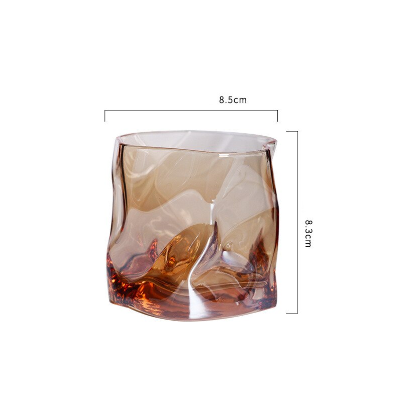 Crumple Whiskey Tumbler Glasses Cocktail Glasses Irregular Folds Verre Vodka Cups Personality Brandy Snifters Iced Mug: D / 2pcs