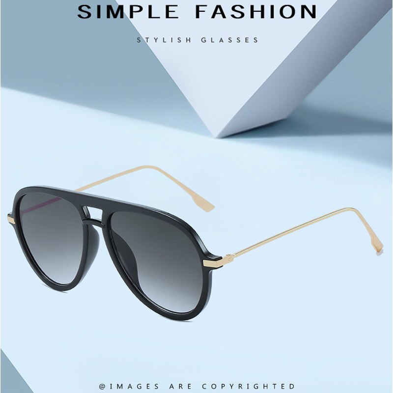 ¡Novedad de ! Gafas de sol clásicas retro para piloto, gafas de conducción para hombre con gradiente de gran tamaño a la para aviación, gafas UV para mujer ins populares