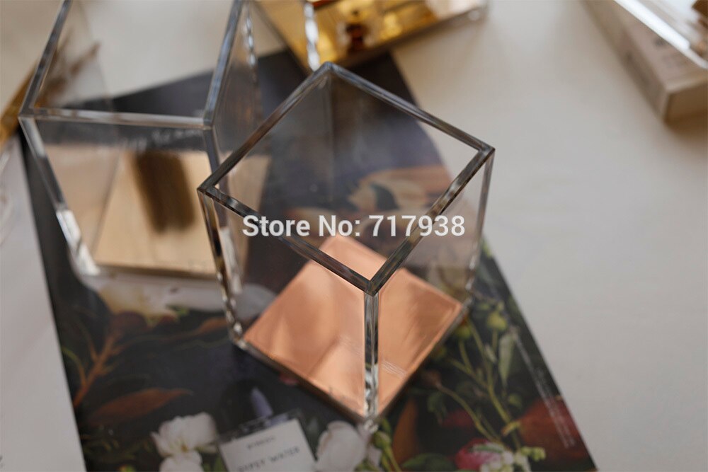 yellow gold /rose gold Acrylic Pencil and Pen Holder, Desktop Stationery Organizer Modern