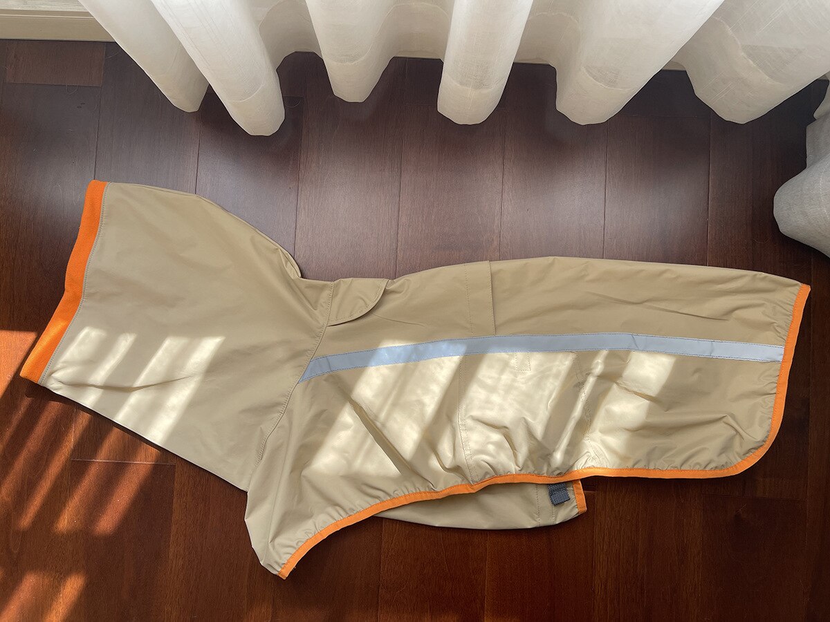 Reflektierender Hunderegenmantel, Traktionsregenmantel, wasserdichte, winddichte Katzenjacke für mittelgroße und große Hunde, Kleidungsoverall: 6XL / Licht Gelb