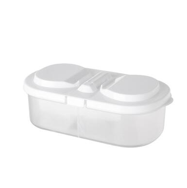 Double grid plastic food storage box transparent Stackable nut storage container with lid candy jar tank refrigerator organizer: Default Title