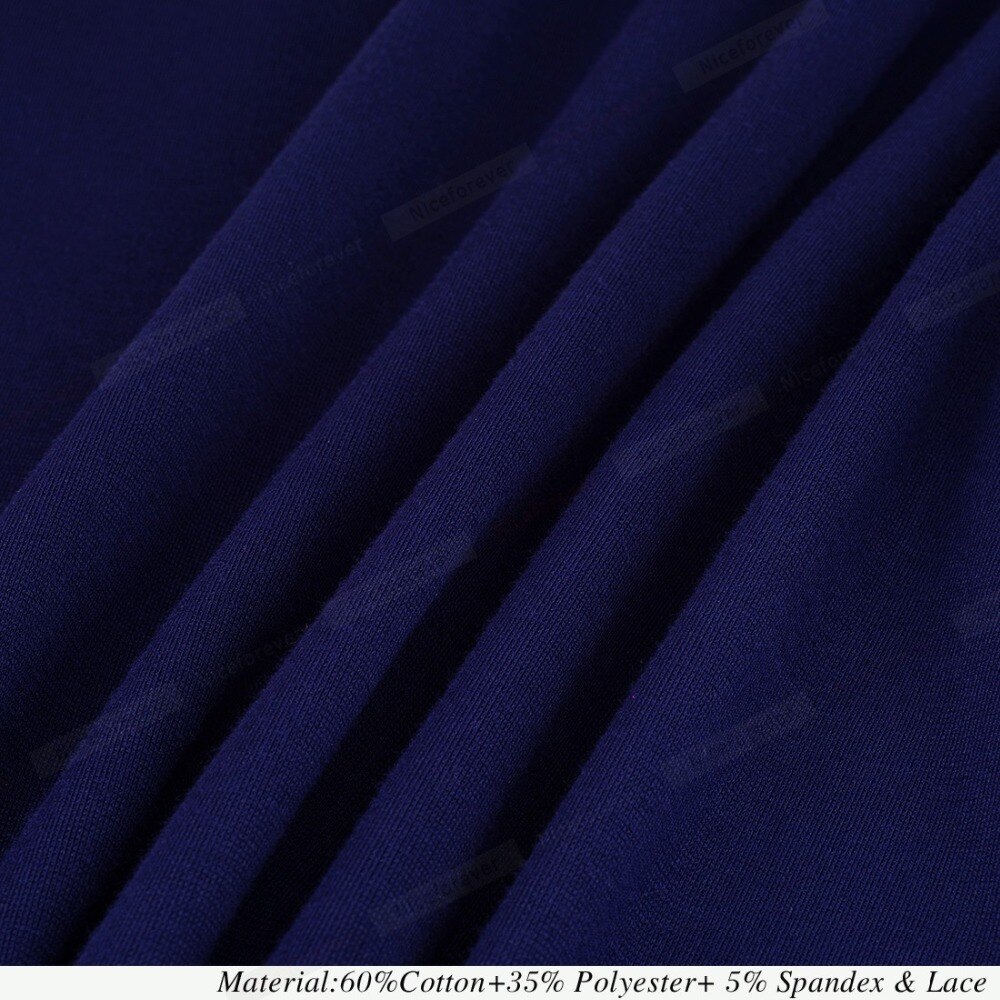 Nice-forever – robe crayon en dentelle pour femmes, tunique en Patchwork, élégante, pour le bureau, ajustée, btyB360