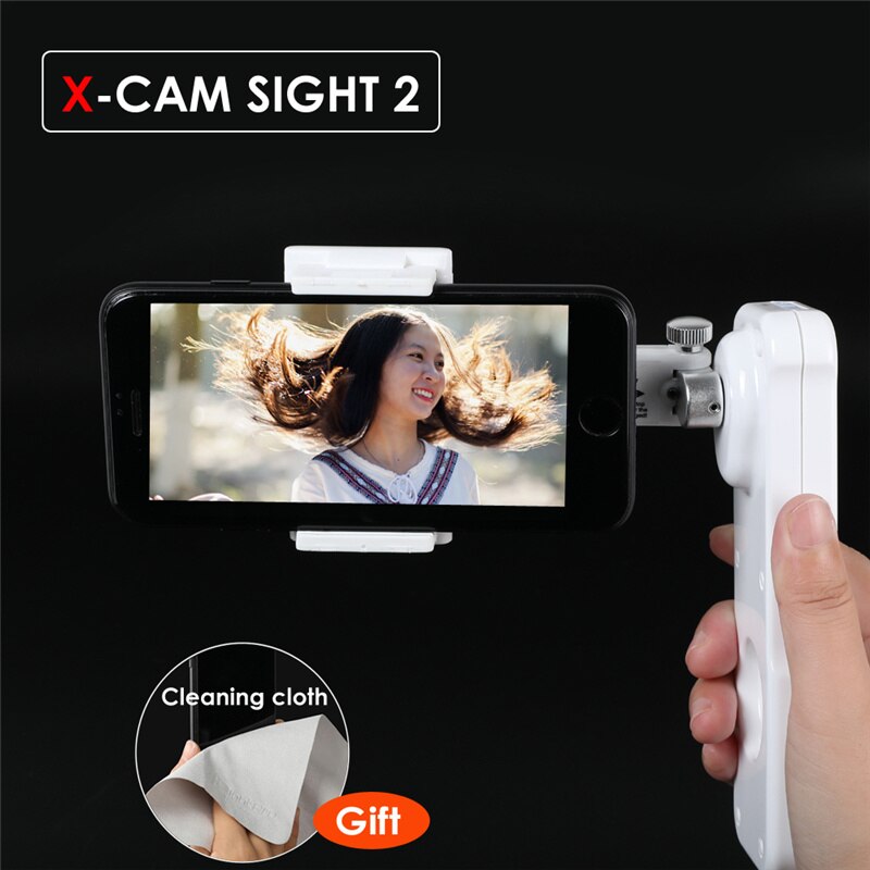 X-Cam Sight 2 Axis Smartphone Handheld Borstelloze Gimbal Video Stabilizer Mobiele stabiliserende Steadycam voor iPhone Samsung Telefoon: w cloth