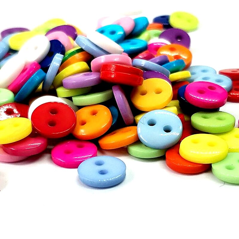 Hl 200Pcs 8Mm Candy Kleur Plastic Knoppen Kid 'S Kleding Naaien Accessoires Diy Ambachten