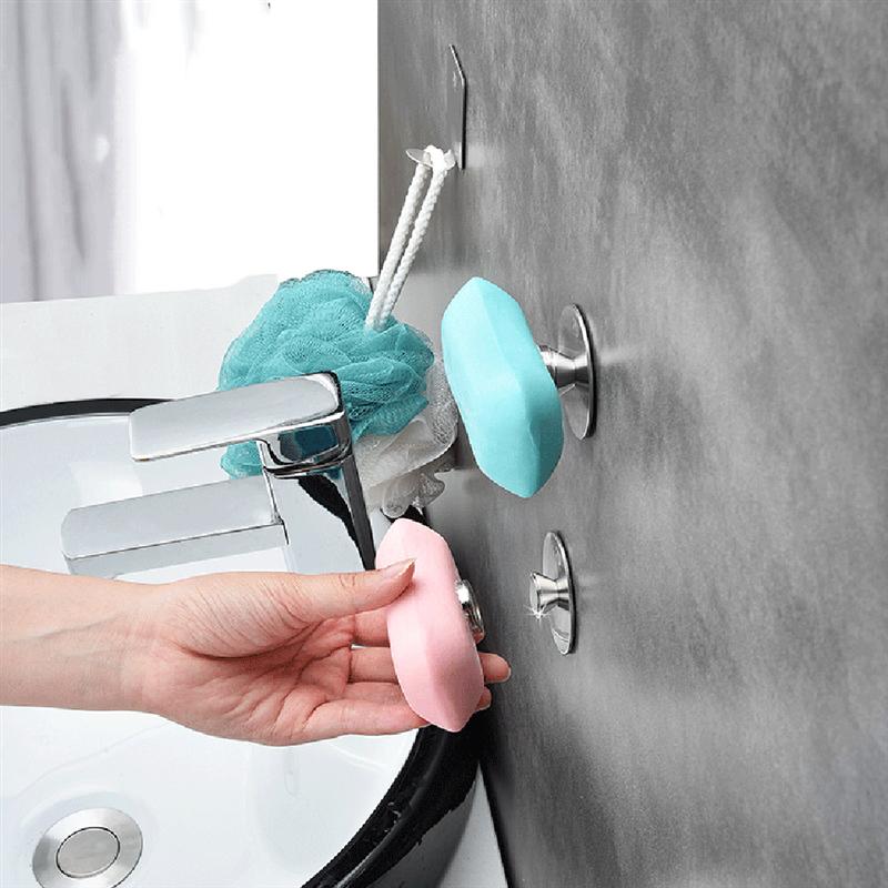 Magnetisk sæbeholder rustfrit stål køkken badeværelse opbevaring arrangør vægmonteret opbevaringsstativ magnetisk sæbe fad til badeværelse