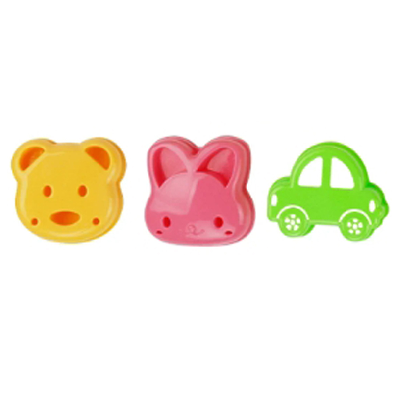 Sandwich Mould Bear Mini Cartoon Cute Bear Rabbit Car Sandwich Sealer Kids Bento Lunch Mold Cookie Cutter Baking Pastry Tools: Orange