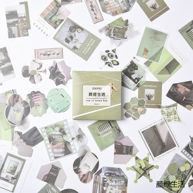 XINAHER 80 Pcs/box Vintage INS life Journal paper sticker DIY decoration sticker for album scrapbooking label sticker: G