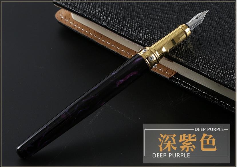 Metal Fountain pen ink pen nib calligraphy Stationery luxury Penna stilografica Stylo plume Caneta tinteiro 03821: Purple
