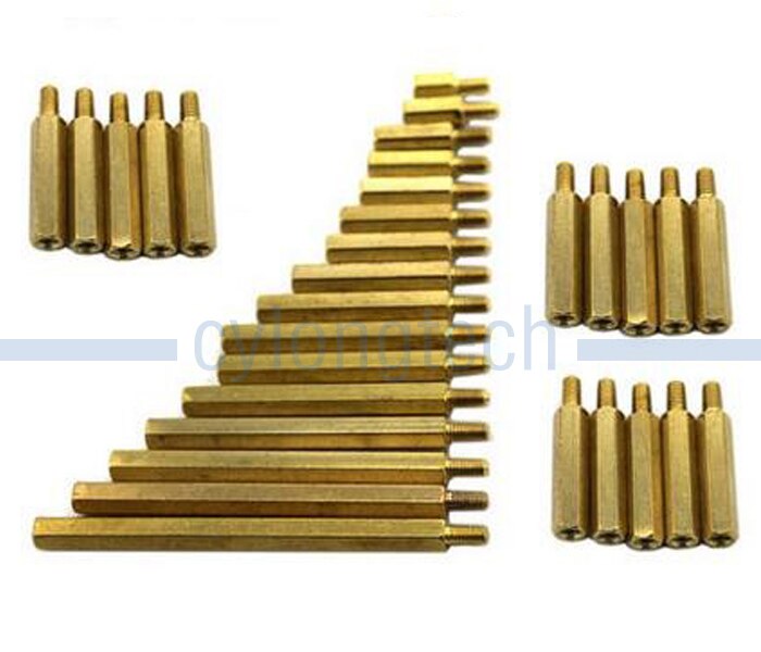 M3 * 16mm, doble paso, tuerca Hexagonal, Pilar, columna de aislamiento de aleación de cobre para la reparación de nueva