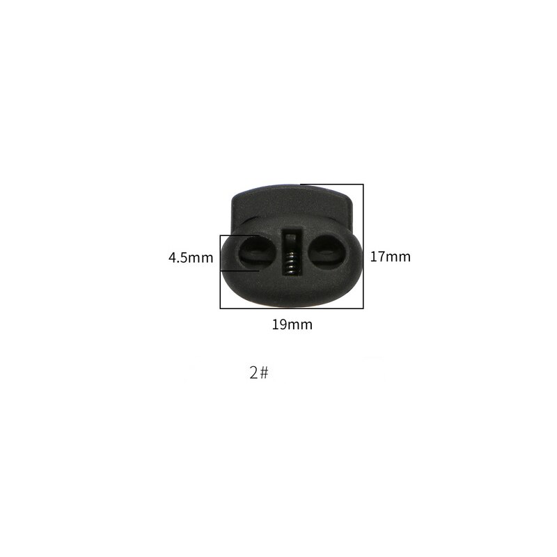 20-50 Pcs Single/Double hole Plastic Stopper Cord Lock Tighten Spring Cord End Buckles DIY Clothes Setting Button Accessories: 2 black / 20pcs