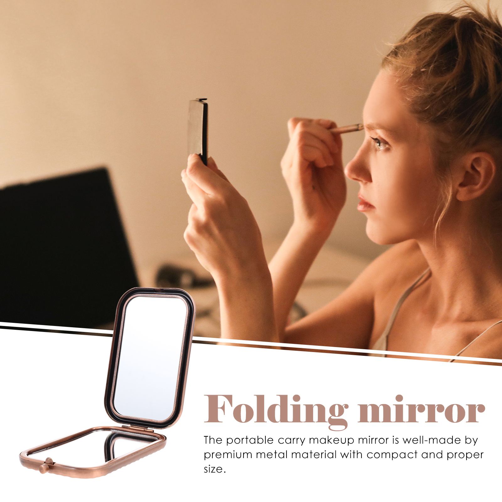 Birdgot Make-up-Spiegel Mit Motiv – Klappbar, Mit Vergrößerung & Samtbeutel, Ideales Geschenk