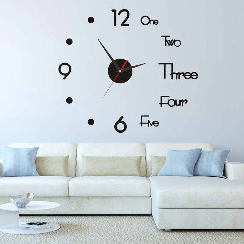 Wall Clock Watch Clocks 3d Diy Acrylic Mirror Stickers Living Room Home Office Decor Modern Wall Clock