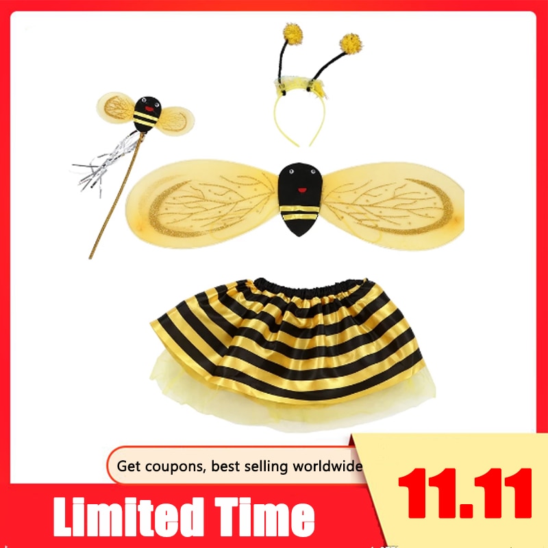 4Pc bourdon abeille miel filles enfants fée Halloween déguisement déguisement de fête