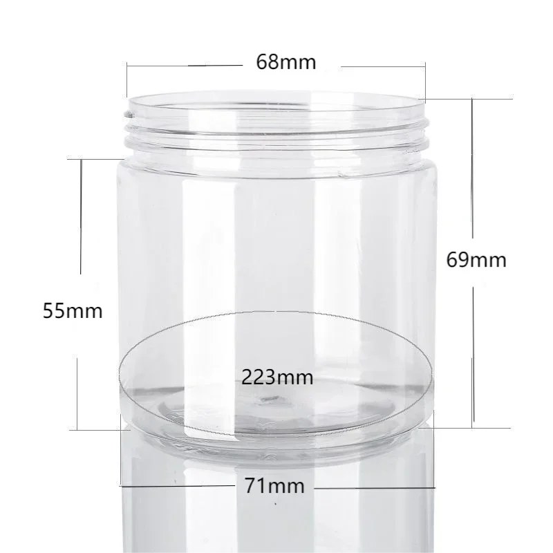 Pots vides en plastique de 200ml, 20 pièces, pot transparent pour animaux de compagnie, récipient cosmétique pour crème pour le visage, pot de stockage de grains de bonbons, fournitures de cuisine à domicile