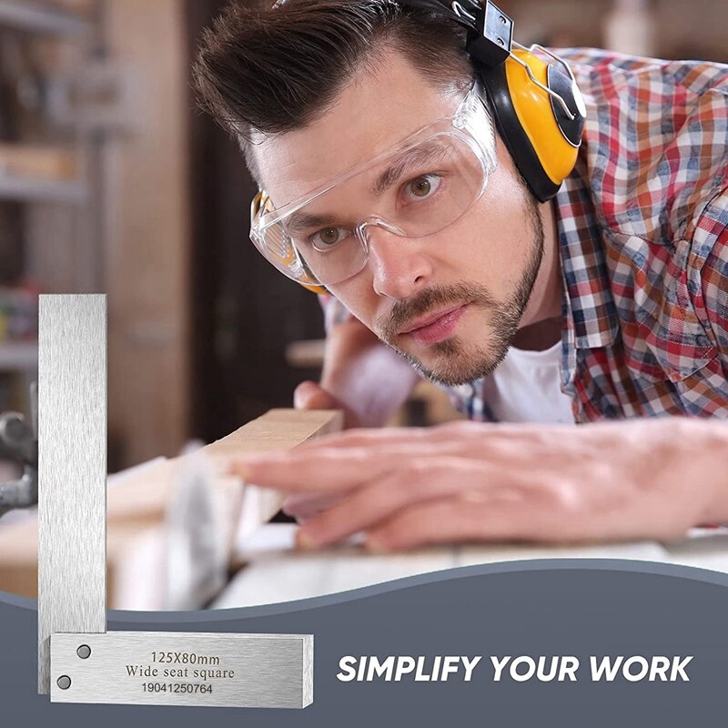 Machinist Square Set,2Inch,3Inch,4Inch &amp; 6Inch Squares Machinist Square Mechanical Engineer Square,Wide Base Square Tool