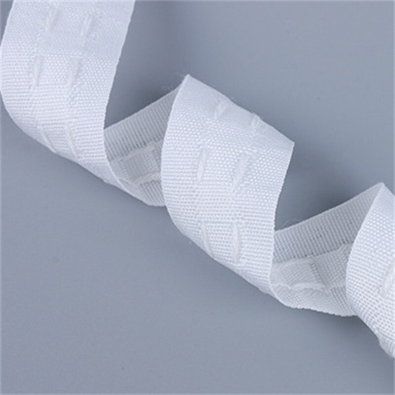 De algodón blanco mezcla 2 tire plisado cinta con 2,5 cm estrecha cortina ancha a cinta de gancho cortinas accesorios CP136 #40