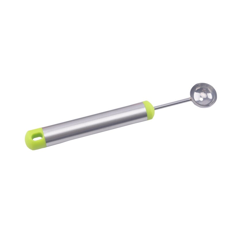 1 Piece Stainless Steel Fruit Digger Ice Cream Watermelon Ball Digger Multifunctional Fruit Scoop Platter Tool: Green