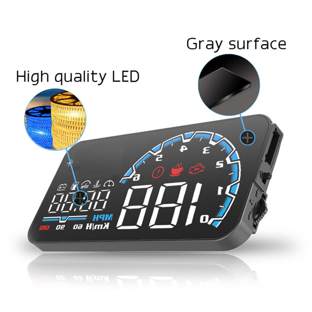 Digitale Auto Tacho 5 Zoll HUD OBD2 Auto Geschwindigkeit Windschutzscheibe Projektor Überdrehzahl Alarm Smart OBD2 EUOBD Universal
