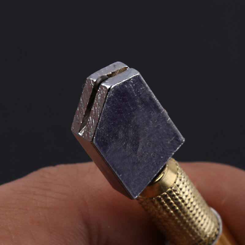 Glasskærer blyant stil oliefoder legeringsspids skæreværktøj diamant skærehoved, stålblad skæreværktøj skridsikkert metalhåndtag
