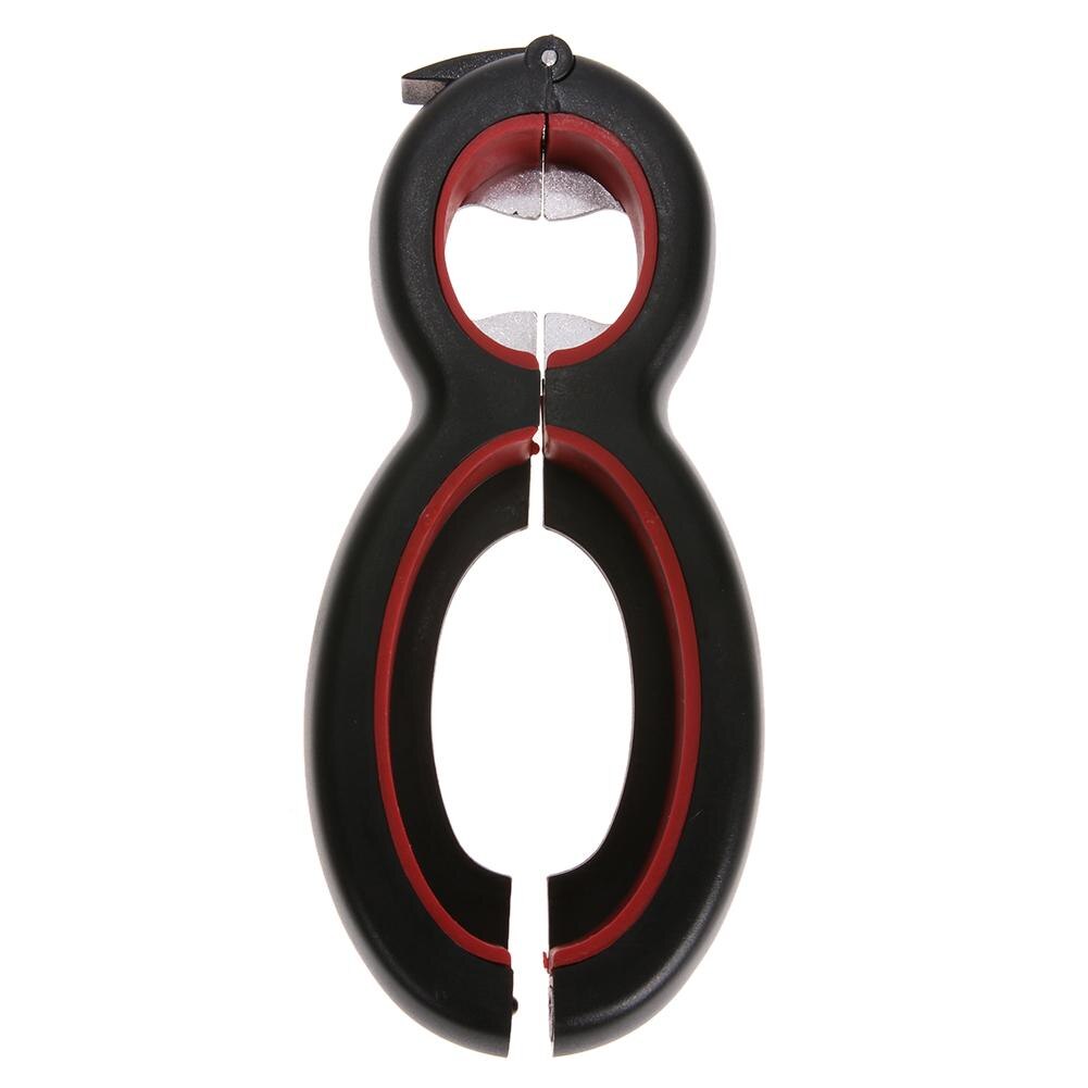 6 in 1 Multi Function Twist Bottle Opener All in One Jar Gripper Can Wine Beer Lid Twist Off Jar Opener Claw Kitchen Gadget: Red