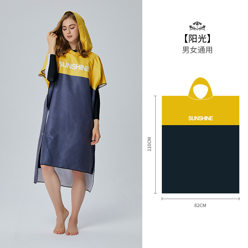 Surfen Poncho Kleid Handtuch Mikrofaser Bademantel Ponchos Surfer Kleid zum Surfen Schwimmen Tauchen Strand unisex: verrotten