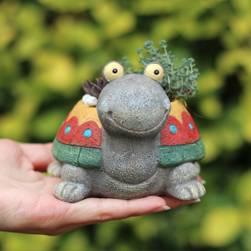 1PC Cartoon Turtle Flower Pot Planter Succulents Green plant Desktop Animal Vase for Mini Bonsai Home Garden Decor Turtle