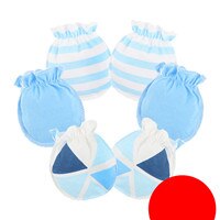 3 par/pack guantes de bebé Super suave recién nacido chico chica seguridad manoplas para rascar talla 0-6 meses 100% de algodón bebé mitones guantes: 1