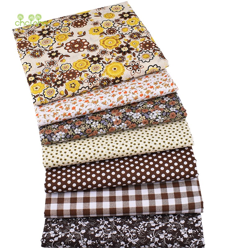 Nova série floral, algodão liso tecido fino, retalhos roupas para diy acolchoado & costura, quartos de gordura material, 50x50cm
