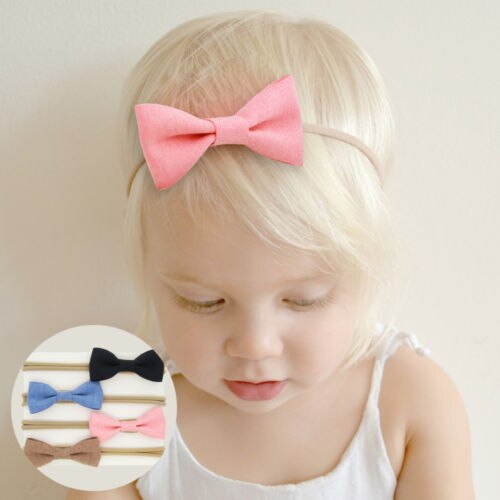 4 pçs/lote Bebés Sólidos Fita Cabelo Arcos Headbands Faixas de Cabelo Grande Arco para a Criança
