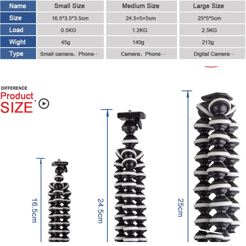 Octopus tripod for phone Camera tripod phone live stand large medium small photographic accessories general mini octopus tripod