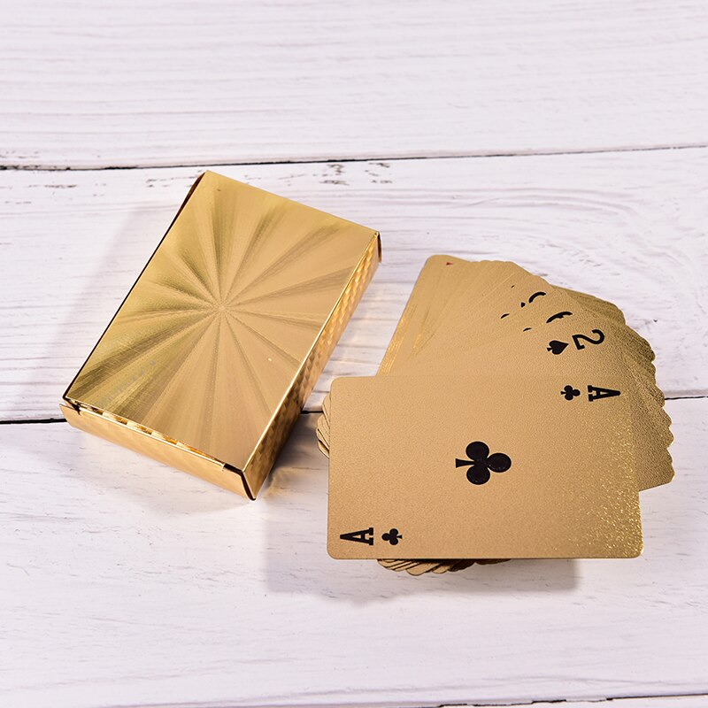 Golden radial pattern poker plastic card standard playing card waterproof