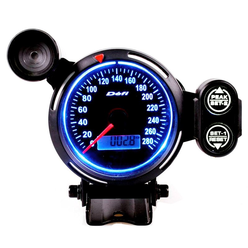 LCD 80MM Car Speedometer MPH Gauge With Red Shift Light MPH Auto Gauge Speedometer: Blue