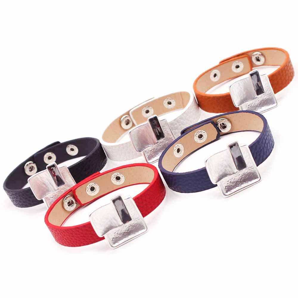 D&d charm zwarte leren armband voor dames, coole sluiting, polsbandjes, armbanden en bangles