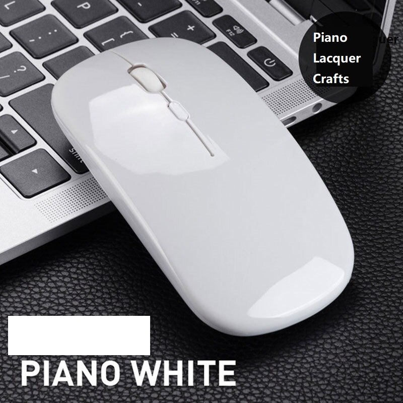 2.4G Wireless Mouse USB Rechargeable Mouse Silent Mute Office Mice Backlit Mouse Optical Ergonomic Gaming Mouse: white