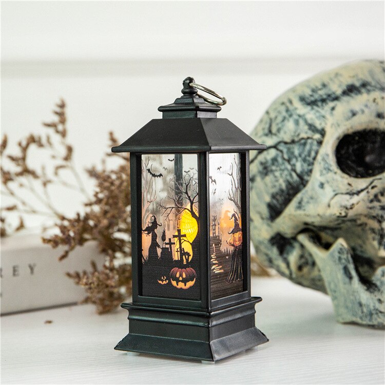 Halloween Vintage ▾ Zucca Luce Quadrato Simulato Fiamma Lampada Decorativa portato Lanterna Lanterna Appesa Rifornimenti Del Partito sbarra arredamento: zucca nuovo