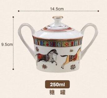 Hesteben kina porcelæn kaffekrus fad kopper kaffe mælk sukker pot valgfri: Sukker krukke
