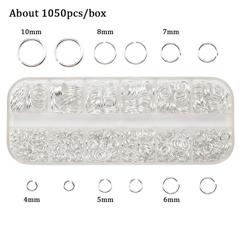 Jewelry Findings Set open jump rings Loose spacer beads Earring hooks Rubber Earring Backs for Jewelry Making DIY handicraft: 11
