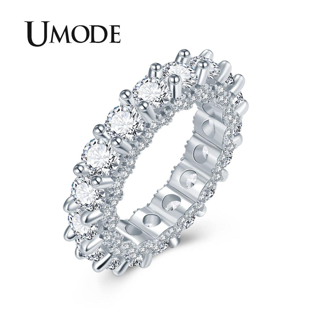 UMODE Wedding Eternity Rings for Women Eternity Bands Zirconia Luxury Rings Girls Engagement Jewelry Accessories UR0579A