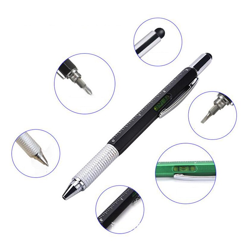 1pc Novelty Multi-Function Screwdriver Ballpoint Pen Touch Screen Metal Tool Pen Children Stationery School Office Supplies