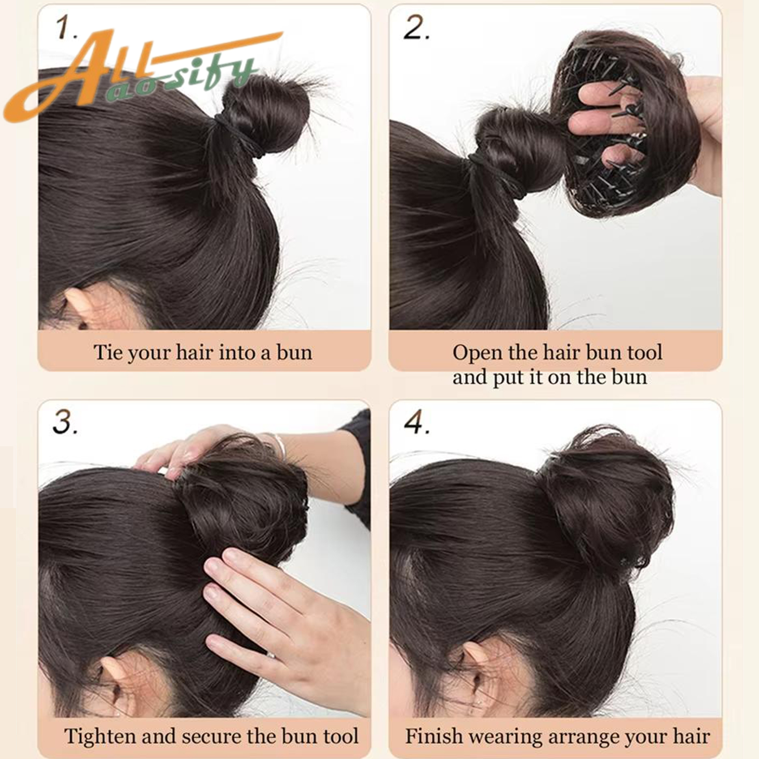 Clip sintetica nelle estensioni del panino per capelli disordinati Mini ciambella Updo posticci per donne Ragazze Chignon retrattili a forma di nido d'uccello