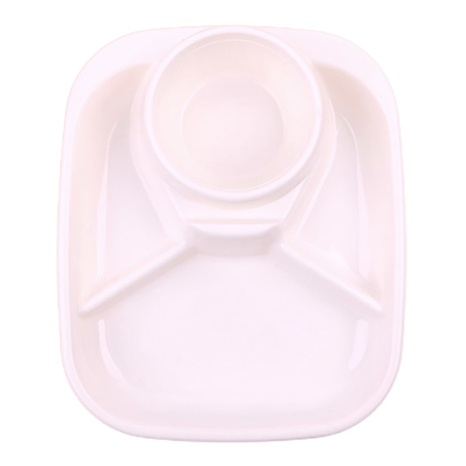 Praktisch Opbergvak Meerdere Grid Gerechten Plaat Servies Plastic Salade Rijst Groente Gerechten Plaat Voor Thuis: White 2