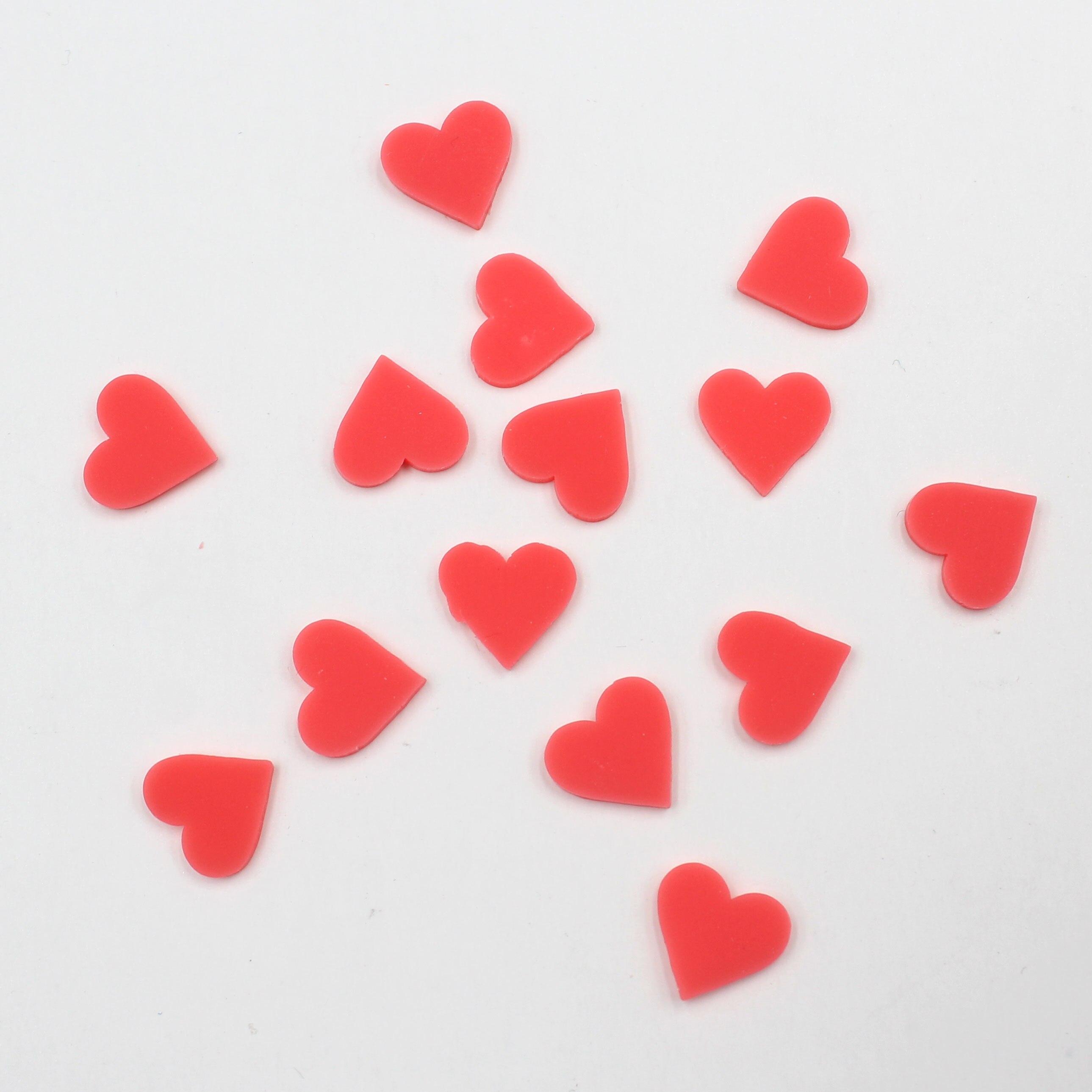 100g/lot Red Heart Slices Polymer Clay Loving Hearts Soft Pottery for Toy Decoration DIY Crafts Filler Accessories: Default Title