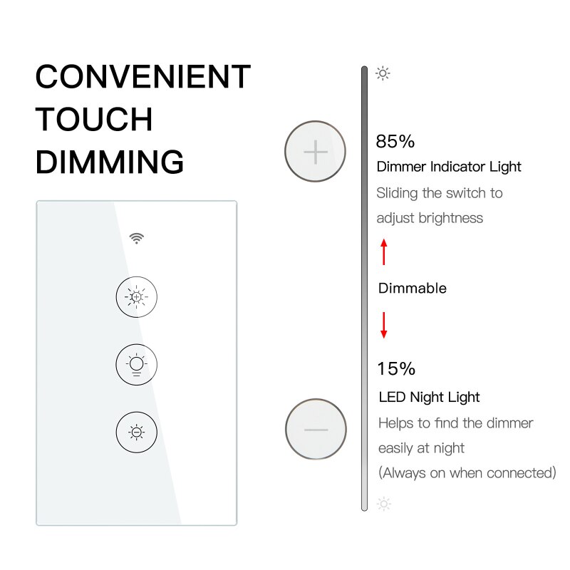 Wifi Smart Light Touch Dimmer Module Eu/Us Wall Panel Smart Leven/Tuya Afstandsbediening Werkt met Alexa Google Thuis