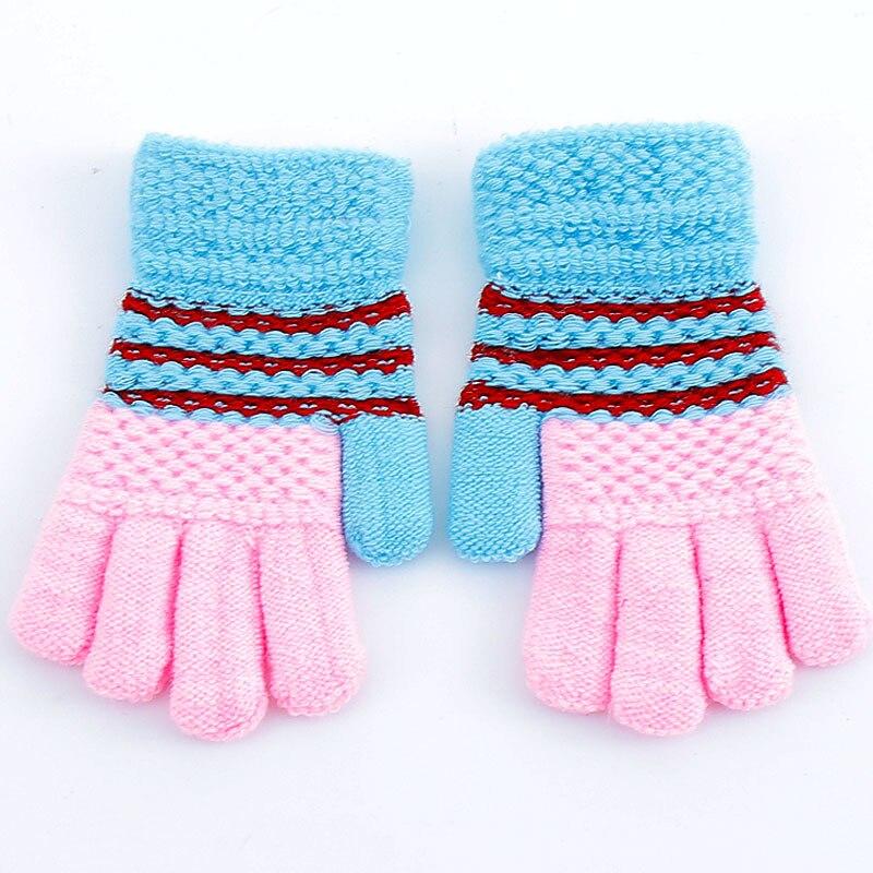 Gants d'hiver chauds et épais pour enfants, mitaines extensibles pour enfants filles et garçons, gants complets en tricot pour les doigts de 7 à 12 ans: 2