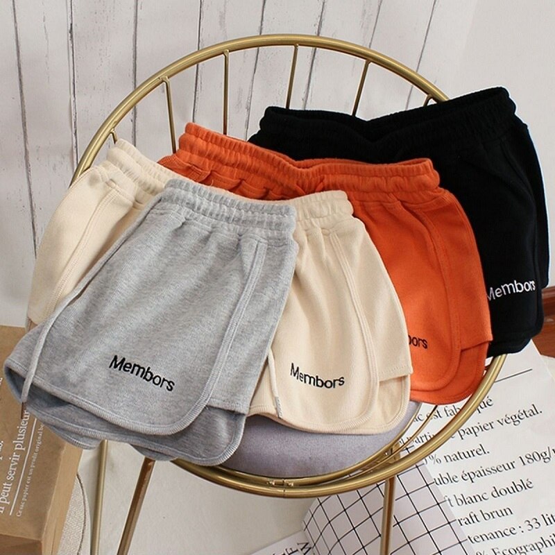 Sommershorts kvinder dame elastiktalje korte bukser pige afslappet bomuldsshorts ensfarvede hjemmeshorts til kvinder