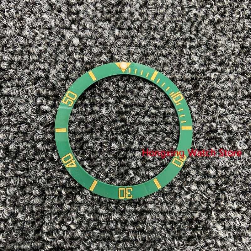 38mm urring keramisk bezelindsats ring til ur 40mm tilbehør til beklædningsur indvendig diameter 30.8mm: Grøn gul